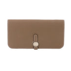 Hermes Dogon Long Bifold Wallet Togo Etoupe Silver