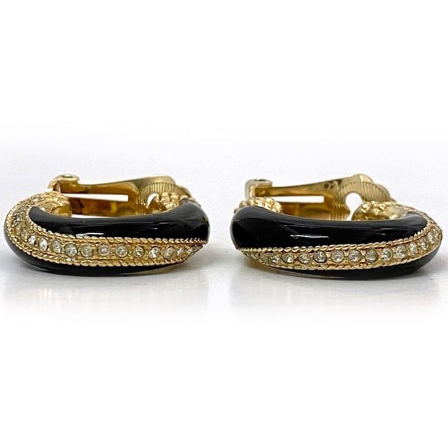 Christian Dior Earrings Gold Black — view 5