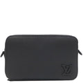 Louis Vuitton Shoulder Bag Alpha Wearable Wallet Leather Grain Calf Noir Black