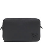 Louis Vuitton Shoulder Bag Alpha Wearable Wallet Leather Grain Calf Noir Black