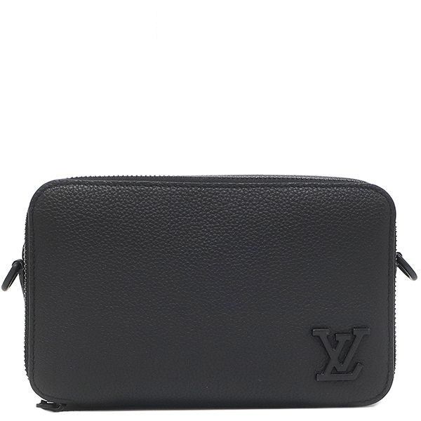 Louis Vuitton Shoulder Bag Alpha Wearable Wallet Leather Grain Calf Noir Black