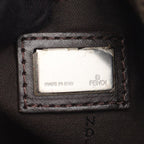 Fendi Shoulder Bag Zucchino Brown Beige Canvas Leather — view 4