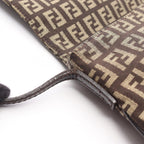 Fendi Shoulder Bag Zucchino Brown Beige Canvas Leather — view 7