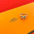 Hermes Russet Ring Ribbon Motif Silver 925 No 12 Accessories Small Items