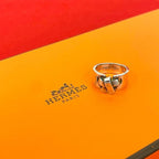 Hermes Russet Ring Ribbon Motif Silver 925 No 12 Accessories Small Items