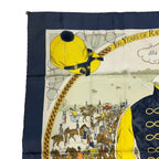 Hermes Carre 90 Scarf Hong Kong Horse Racing Anniversary 100 Years of in Gray — view 3