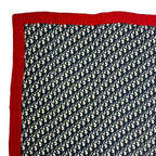 Dior Christian Trotter Pattern Silk Scarf Navy Red — view 2