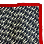 Dior Christian Trotter Pattern Silk Scarf Navy Red — view 3