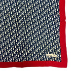 Dior Christian Trotter Pattern Silk Scarf Navy Red — view 4