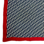 Dior Christian Trotter Pattern Silk Scarf Navy Red — view 5