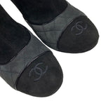Chanel Boots Short Shoes Suede Black Gray Coco Mark Quilted — view 9