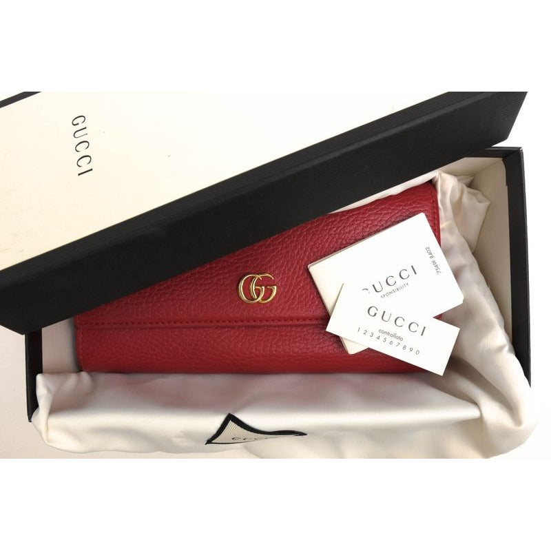 Gucci Long Wallet Women Leather Red Cao0 g 1000 GG Marmont — view 9