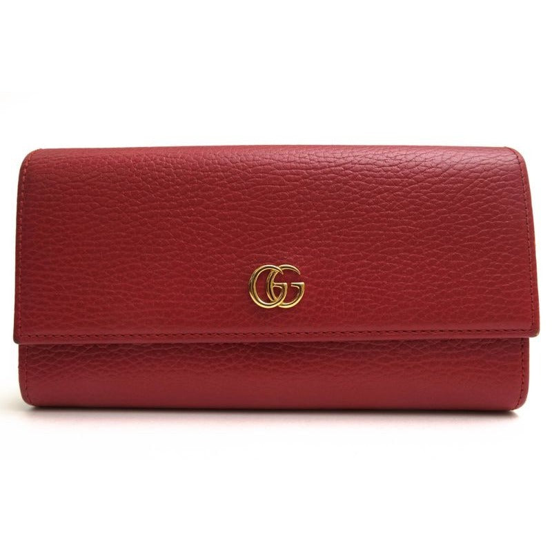 Gucci Long Wallet Women Leather Red Cao0 g 1000 GG Marmont
