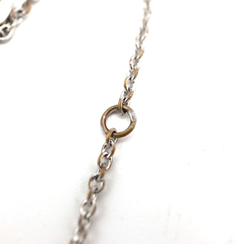Christian Dior CD Logo Rhinestone Necklace Silver Color Accessories — view 5