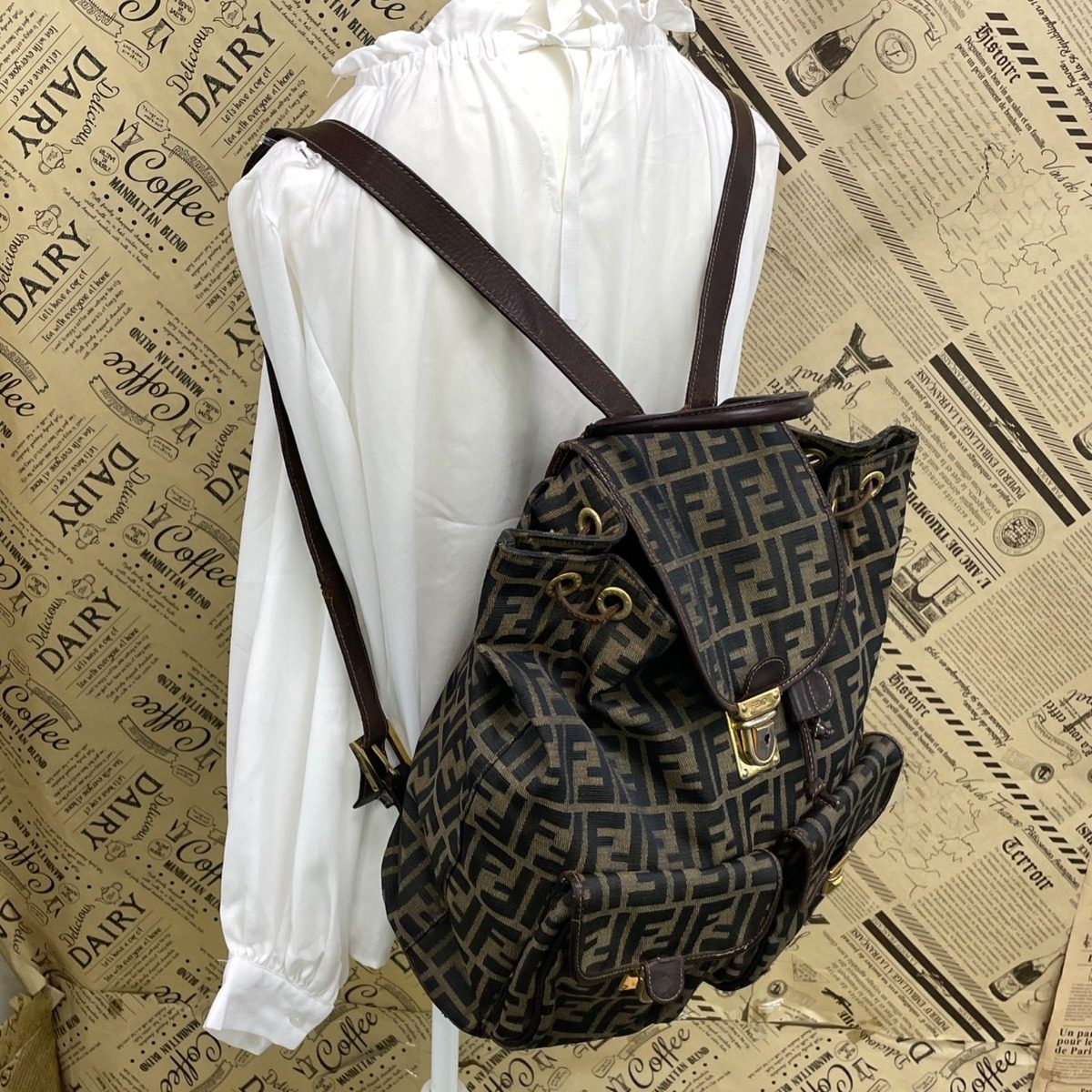 Fendi Backpack Zucca Pecan Travel Business — view 2