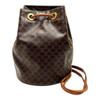Celine Macadam Pattern T06 Brown Backpack Vintage Leather