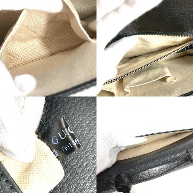 Gucci Handbag Logo Leather Black — view 9