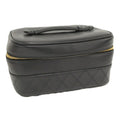 Chanel Vanity Bag Bicolor Leather Black