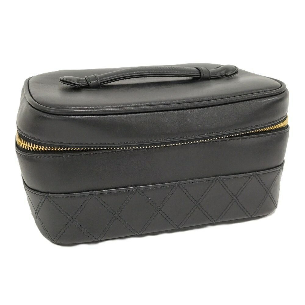 Chanel Vanity Bag Bicolor Leather Black