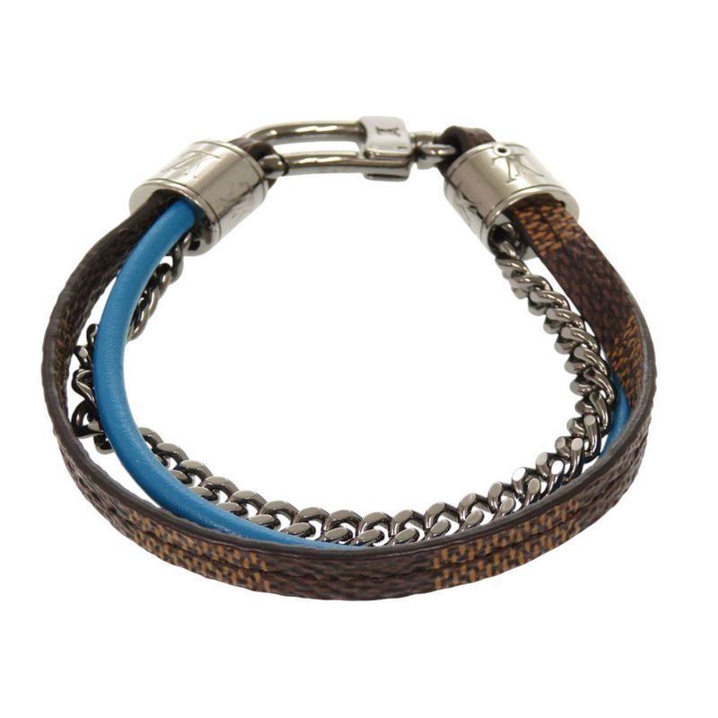 Louis Vuitton Treble Damier Leather Brown Blue Bracelet 0002 — view 6