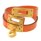 Hermes Kelly Dubreuil Swift Orange Gold Hardware Bracelet 0902 — view 4