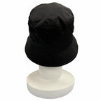 Prada Re-Nylon Leather Triangle Logo Bucket Hat Black — view 5