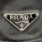 Prada Re-Nylon Leather Triangle Logo Bucket Hat Black — view 8