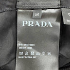Prada Re-Nylon Leather Triangle Logo Bucket Hat Black — view 9