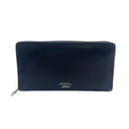 Gucci Lila Zip Around Leather Black Wallet Silver