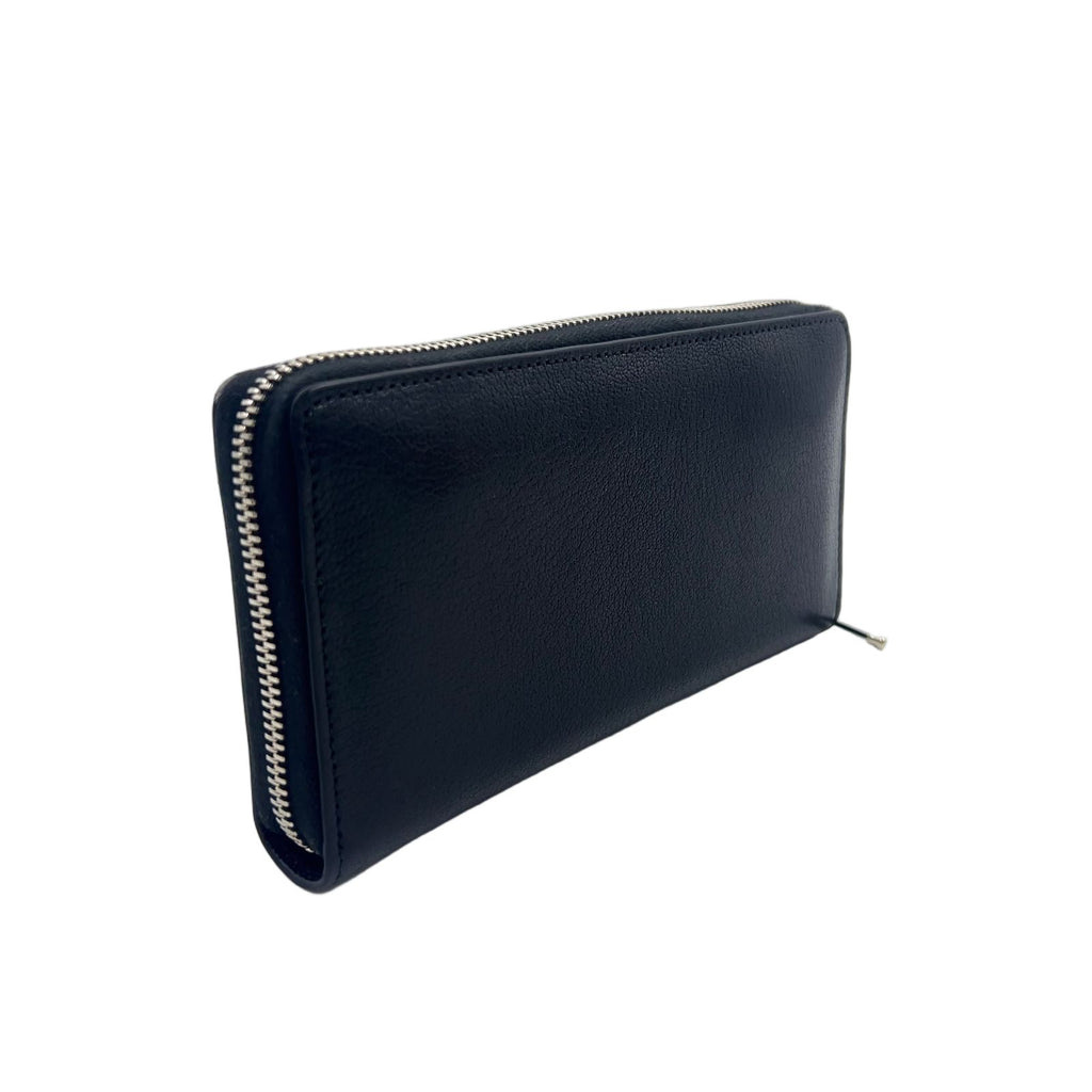 Gucci Lila Zip Around Leather Black Wallet Silver — view 2