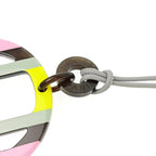 Hermes Necklace H Equipe Buffalo Horn Pink Gray Yellow Pendant — view 7