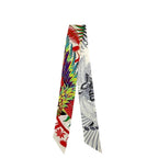 Hermes Ribbon Scarf Twill Multicolor White Phoenix Myth