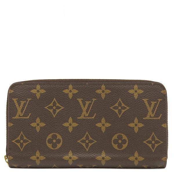 Louis Vuitton Wallet Zippy Monogram Canvas Gold Brown Zip Around