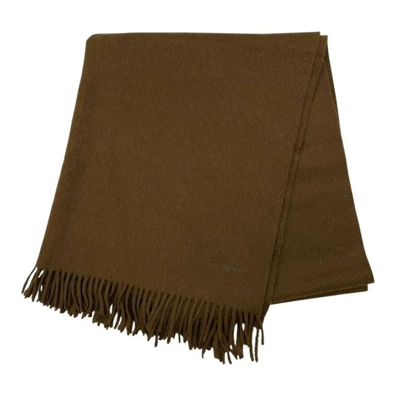 Hermes Muffler Fringe Cashmere Logo Brown Em4834 Scarf