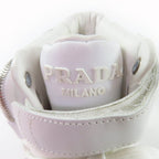 Prada Triangle Plate High Cut Sneakers with Re-Nylon Pouch White 24 — view 9