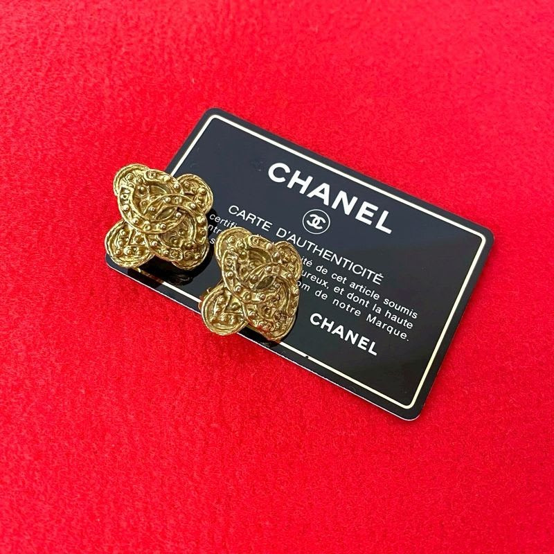 Chanel Vintage Coco Mark Motif GP Earrings Accessory 94A — view 2