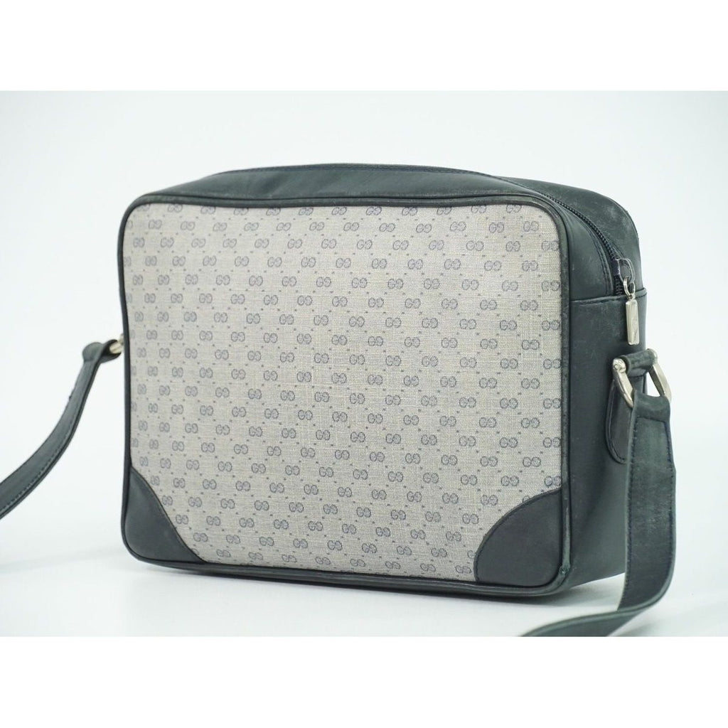 Gucci Vintage Micro GG Shoulder Bag Pochette Gray Navy — view 2