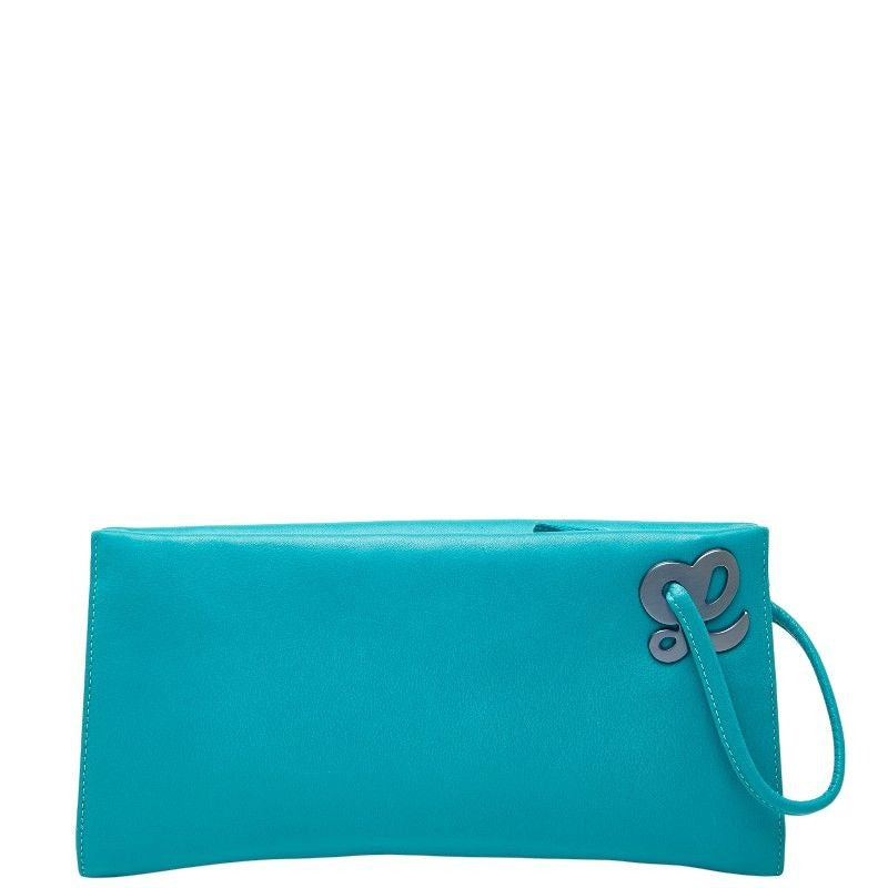 Loewe Logo Blue Green Leather