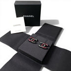 Chanel D9 Earrings CC Logo Rhinestone Multicolor — view 6