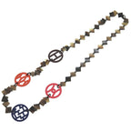 Hermes DIVA Long Necklace Buffalo Horn Lacquered Wood Multicolor 0812