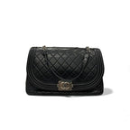 Chanel Bag Shoulder Lambskin Black Silver Quilted Boy — view 2