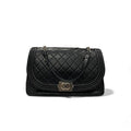 Chanel Bag Shoulder Lambskin Black Silver Quilted Boy