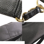 Chanel Chain Tote Bag Black Gold Caviar Leather CC Logo — view 7