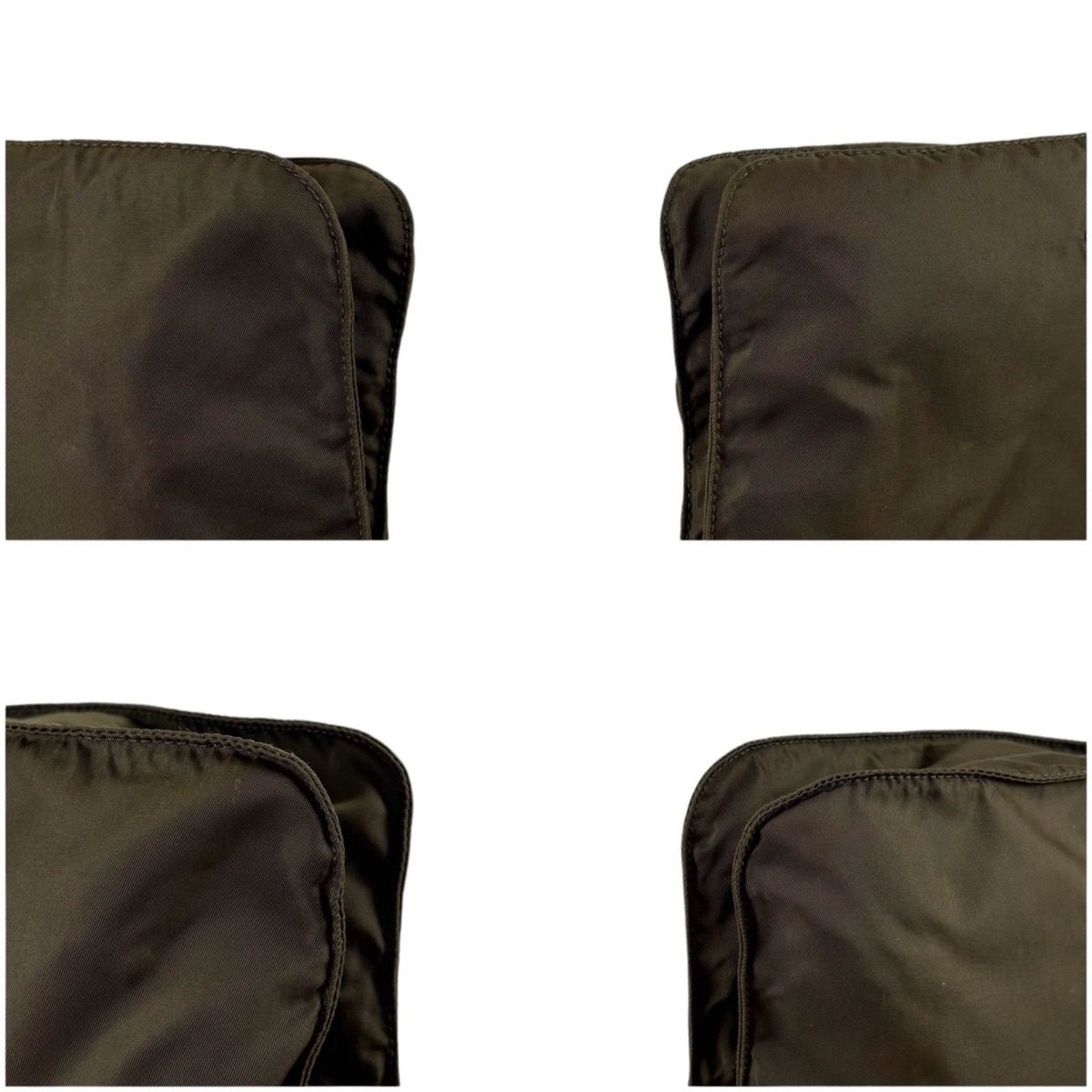 Prada Triangle Logo Shoulder Bag Khaki Tessuto — view 5