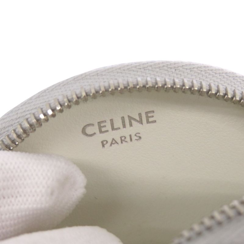 Celine Triomphe Leather Silver Coin Case 0117 — view 6