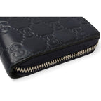 Gucci Wallet Long Round Zipper Webline Guccissima Dark Navy Red — view 5