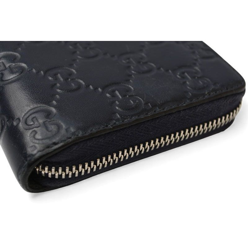 Gucci Wallet Long Round Zipper Webline Guccissima Dark Navy Red — view 5