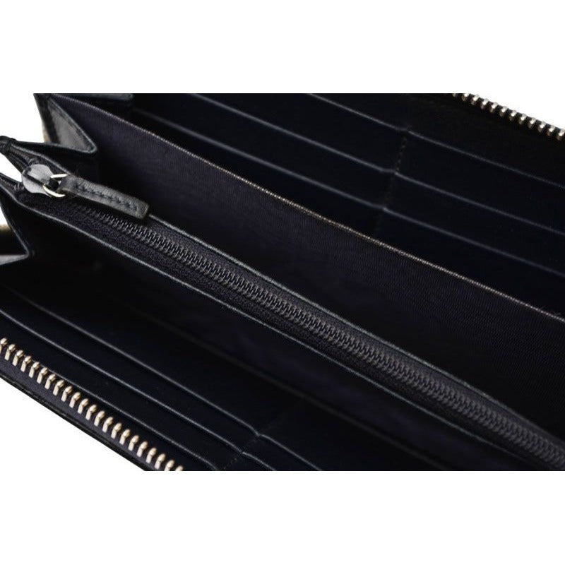 Gucci Wallet Long Round Zipper Webline Guccissima Dark Navy Red — view 9