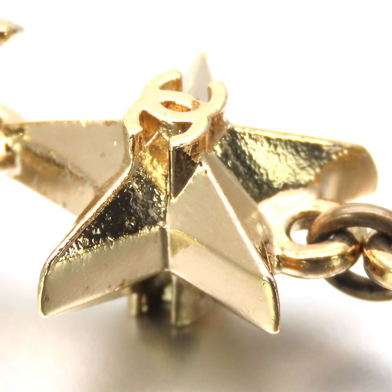 Chanel Triple Star Coco Mark Metal Gold Plated Accessories 3 Strand — view 5