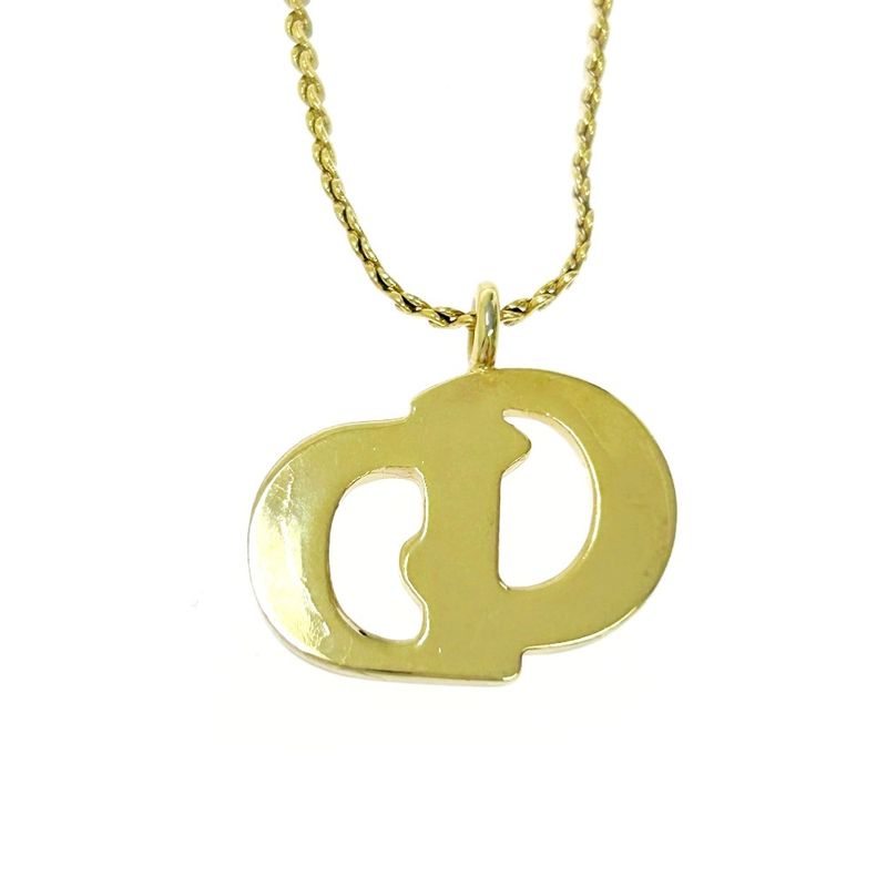 Christian Dior GP CD Logo Necklace Gold — view 3